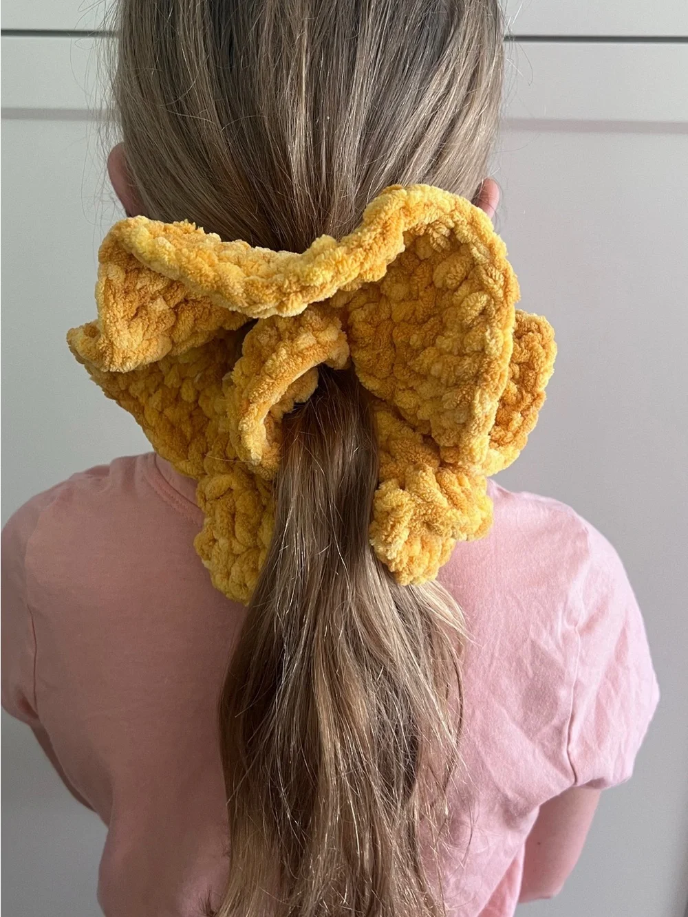 11 year olds small business Handmade crochet  Big Scrunchie custom color